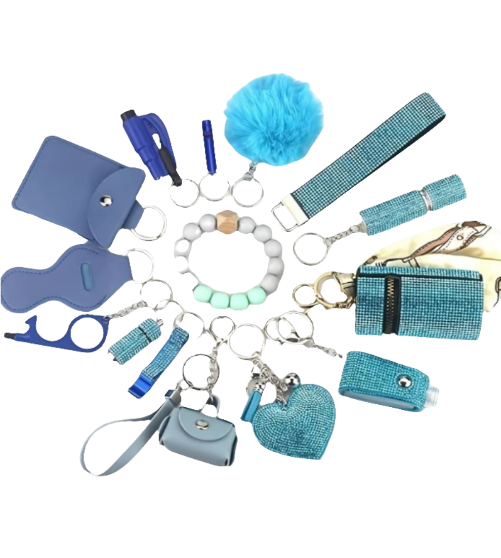 15 pieces safety keychain