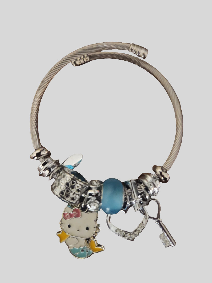 Pulsera Hello gato corazon,              bracelet hello gato heart